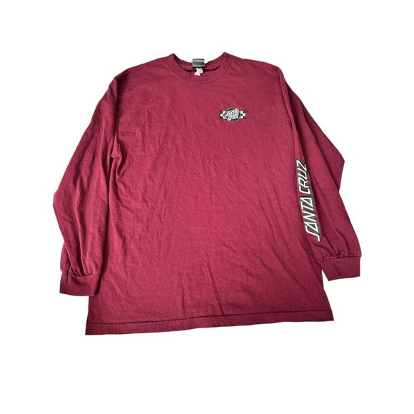 Santa Cruz Maroon Long‎ Sleeve Shirt Size L - Picture 1 of 6
